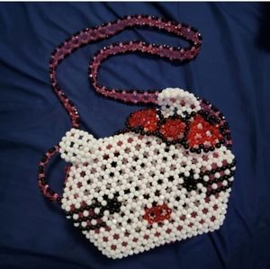 Hello Kitty 3D faceted beaded handmade shoulder bag